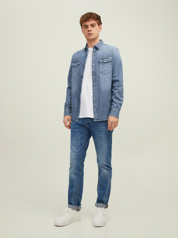 Jack & Jones Jack & Jones Heridan plava muška uska traper košulja