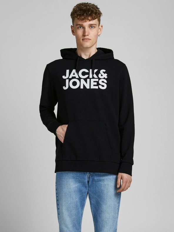 Jack & Jones Jack & Jones Crna majica s kapuljačom
