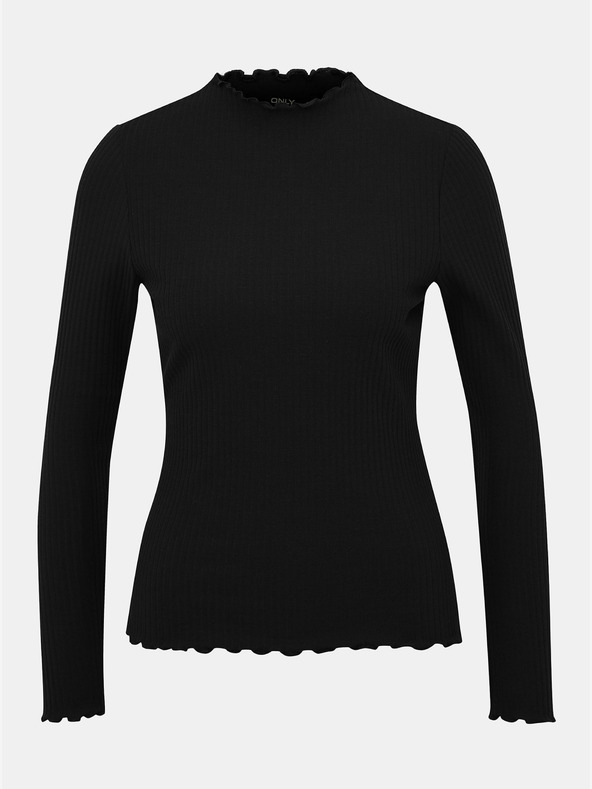 ONLY Crna rebrasta majica ONLY Emma