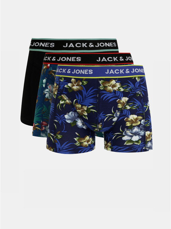 Jack & Jones Set od tri bokserice u plavoj i crnoj boji Jack & Jones Flower