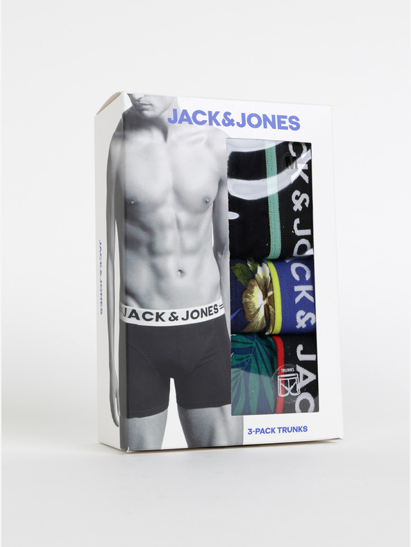 Jack & Jones Set od tri bokserice u plavoj i crnoj boji Jack & Jones Flower