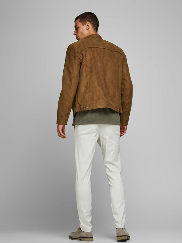 Jack & Jones Jack & Jones Rocky smeđa jakna od brušene kože