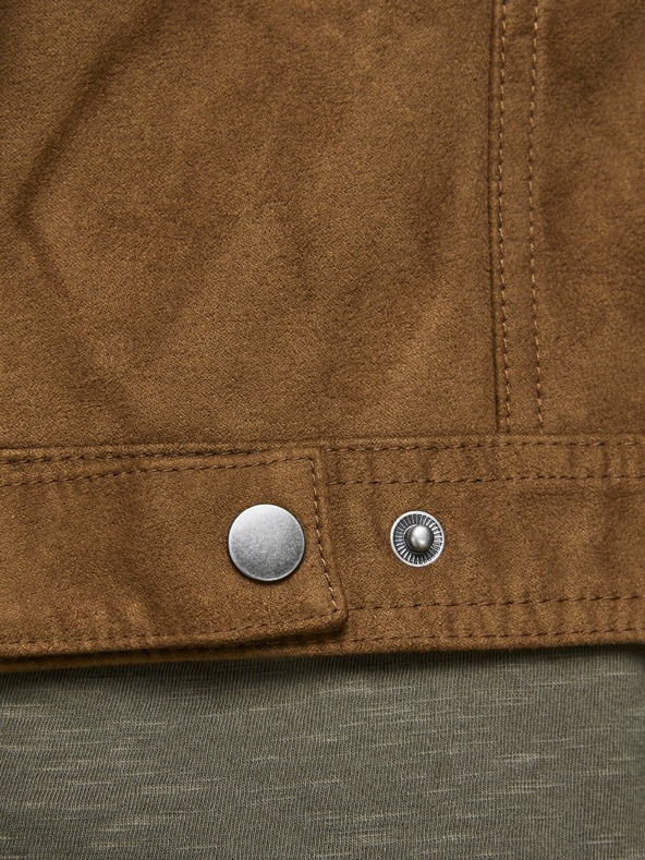 Jack & Jones Jack & Jones Rocky smeđa jakna od brušene kože