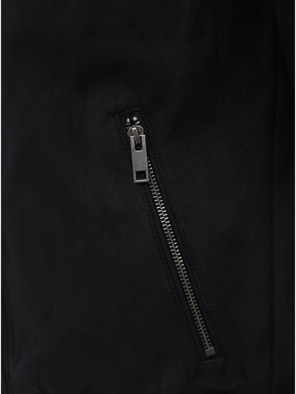 Jack & Jones Jack & Jones Rocky jakna od brušene kože u crnoj boji
