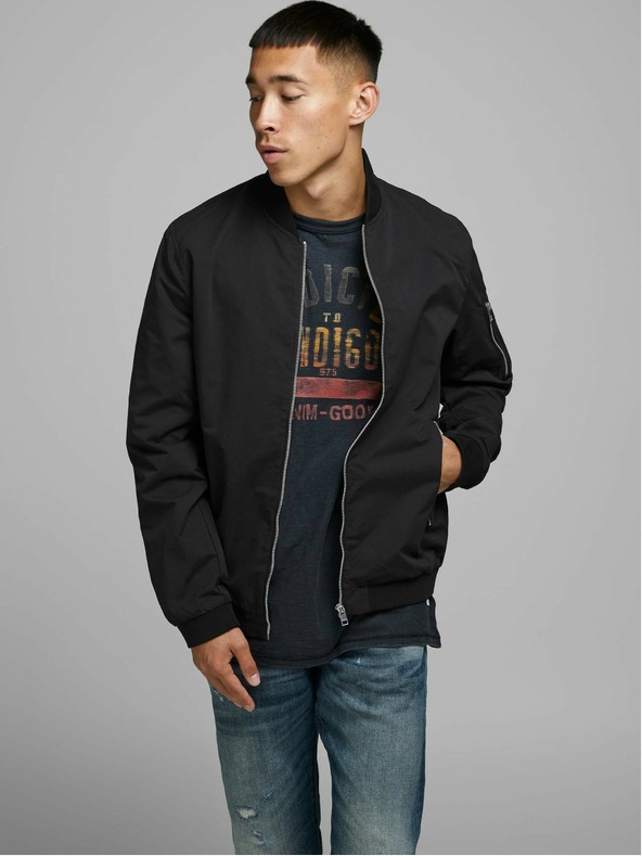 Jack & Jones Jack & Jones Rush Crna muška vodootporna bomber jakna