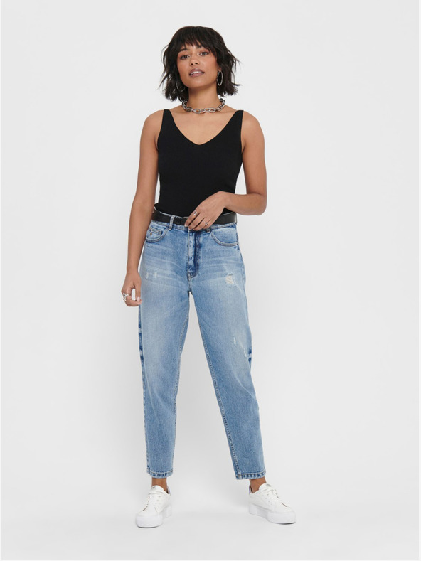 Jacqueline de Yong JDY Nanna rebrasta majica bez rukava u crnoj boji