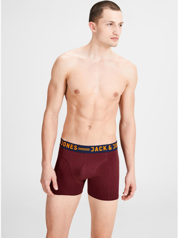 Jack & Jones Jack & Jones Lichfield bordo, mornarsko plave i sive muške bokserice od tri komada