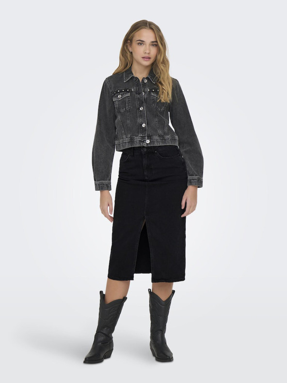 ONLY Crna ženska traper midi suknja ONLY Bianca