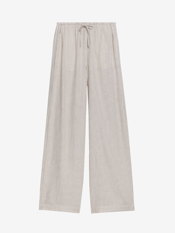 Marks & Spencer Marks & Spencer visoke lanene široke hlače krem ​​boje