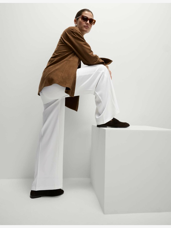 Marks & Spencer Marks & Spencer široke krep hlače s elastičnim strukom krem ​​boje