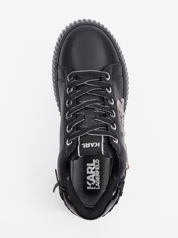 Karl Lagerfeld Crne kožne ženske tenisice KARL LAGERFELD