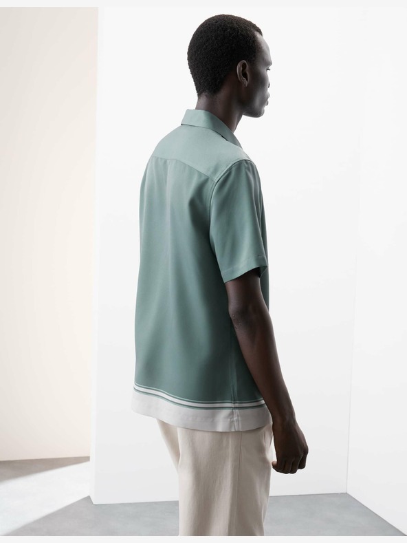 Marks & Spencer Zelena prugasta košulja s kubanskim ovratnikom Marks & Spencer