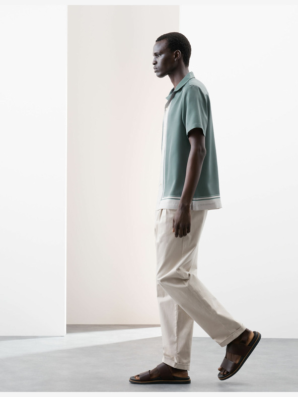 Marks & Spencer Zelena prugasta košulja s kubanskim ovratnikom Marks & Spencer