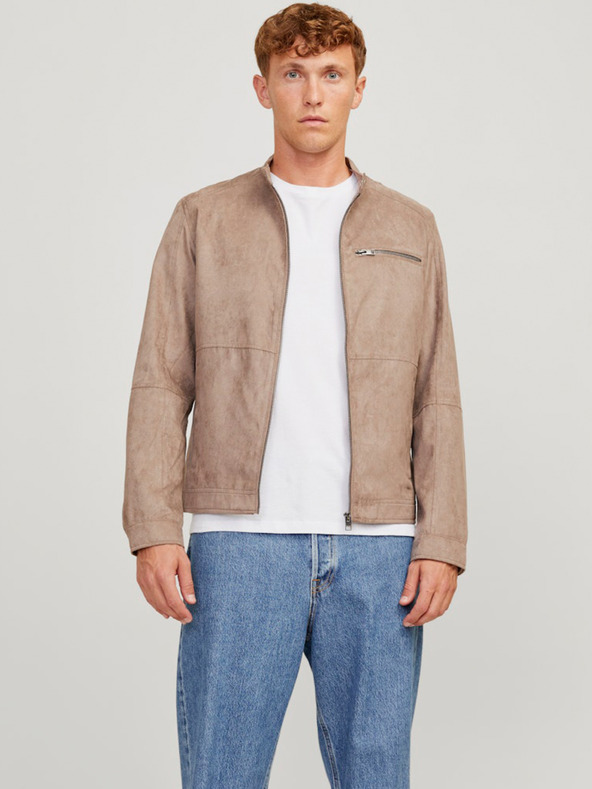 Jack & Jones Jack & Jones bež muška jakna od brušene kože