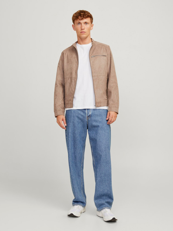 Jack & Jones Jack & Jones bež muška jakna od brušene kože
