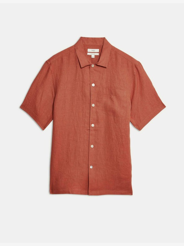 Marks & Spencer Marks & Spencer košulja od čistog lana narančasta