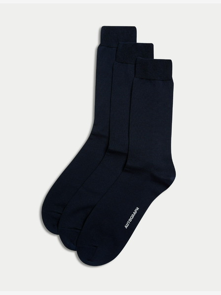 Marks & Spencer 3 para čarapa, visoki udio egipatskog pamuka Marks & Spencer tamnoplave