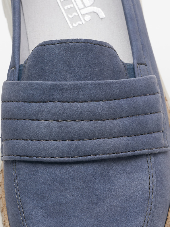 Rieker Rieker tamnoplave ženske mokasine od brušene kože