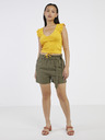 Jacqueline de Yong Kaki kratke hlače s mješavinom lana JDY Say
