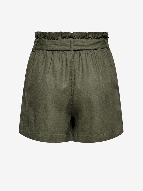 Jacqueline de Yong Kaki kratke hlače s mješavinom lana JDY Say