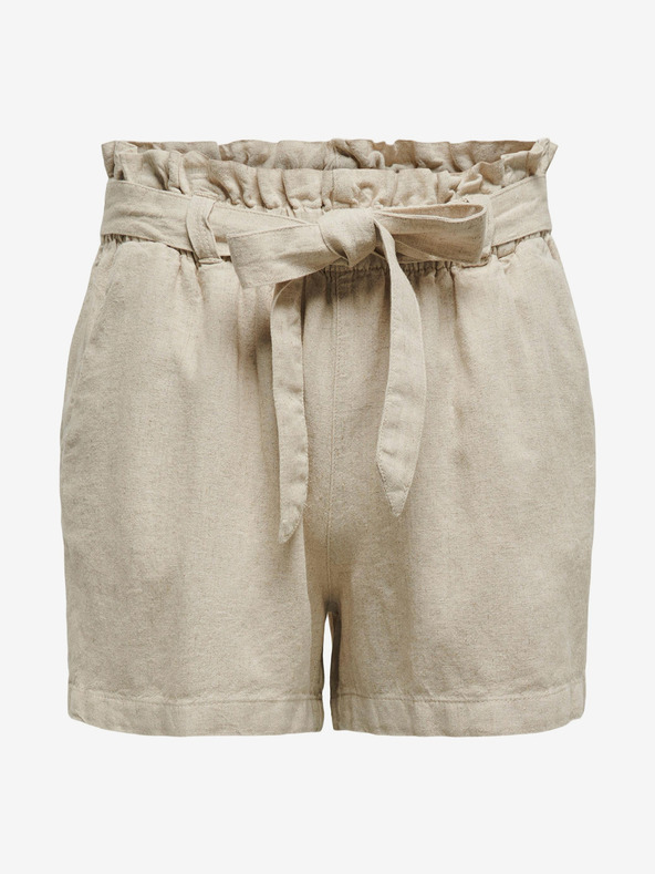 Jacqueline de Yong JDY Say bež ženske lanene kratke hlače