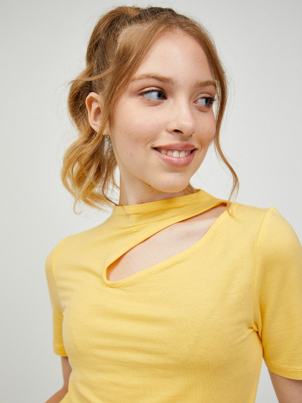Vero Moda Žuta majica s VERO MODA Glow prorezom