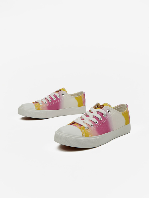 ALPINE PRO Žuto-ružičaste ženske tenisice s uzorkom ALPINE PRO Valera