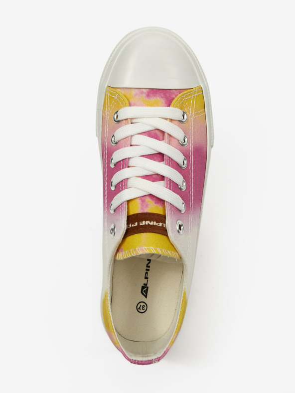 ALPINE PRO Žuto-ružičaste ženske tenisice s uzorkom ALPINE PRO Valera