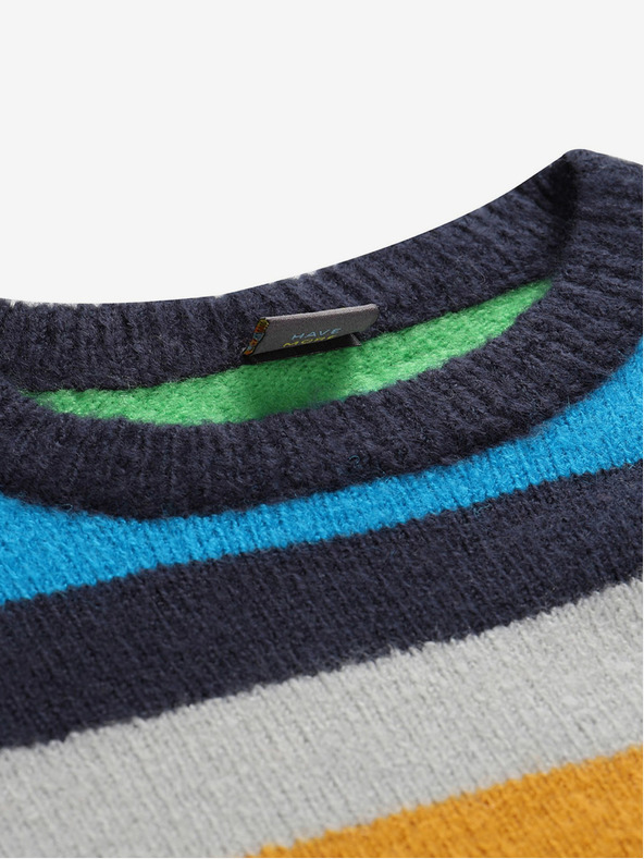 NAX Narančasto-plavi dječački pulover na pruge NAX MOERO