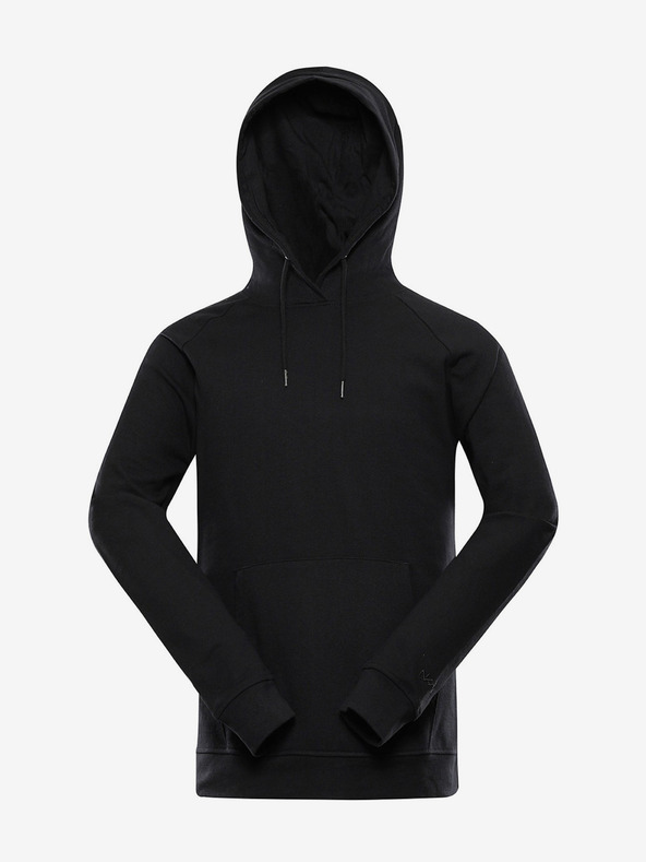 NAX Crna muška osnovna majica s kapuljačom NAX Geoc