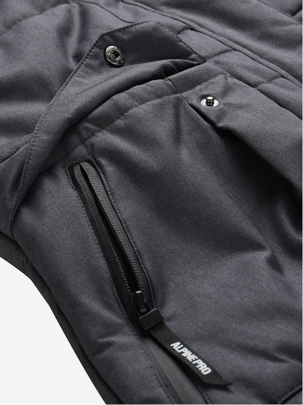 ALPINE PRO Tamno siva ženska zimska prošivena vesta s membranom ALPINE PRO HARDA