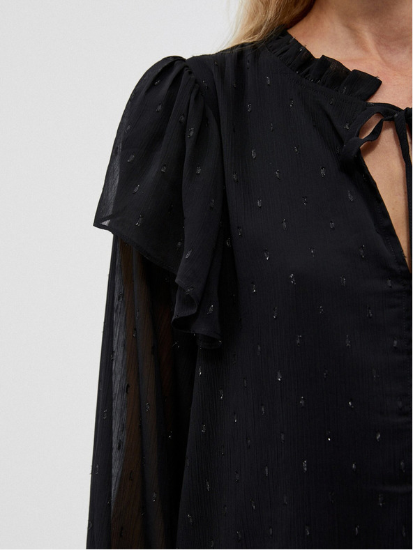 Moodo Moodo crna ženska bluza s volanima