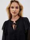 Moodo Moodo crna ženska bluza s volanima