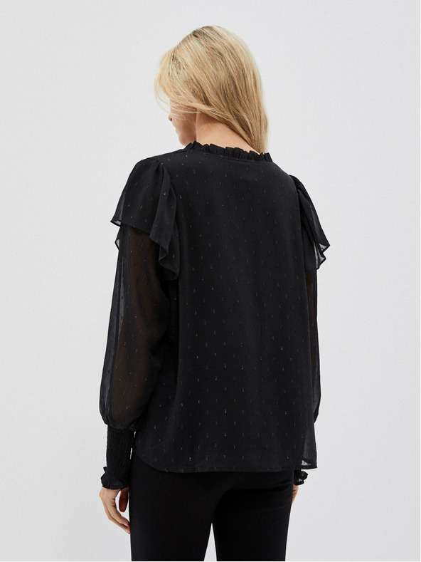 Moodo Moodo crna ženska bluza s volanima