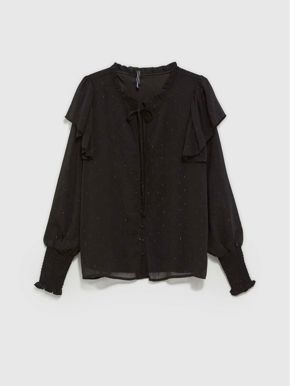 Moodo Moodo crna ženska bluza s volanima