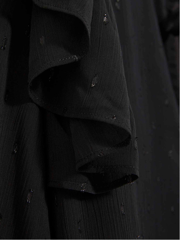 Moodo Moodo crna ženska bluza s volanima