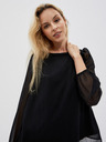 Moodo Crna ženska bluza s volanima Moodo