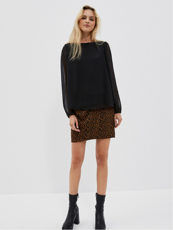 Moodo Crna ženska bluza s volanima Moodo