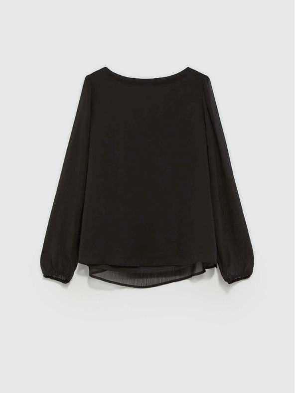 Moodo Crna ženska bluza s volanima Moodo