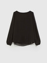 Moodo Crna ženska bluza s volanima Moodo