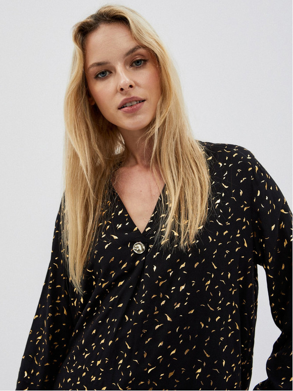 Moodo Crna ženska bluza s Moodo printom