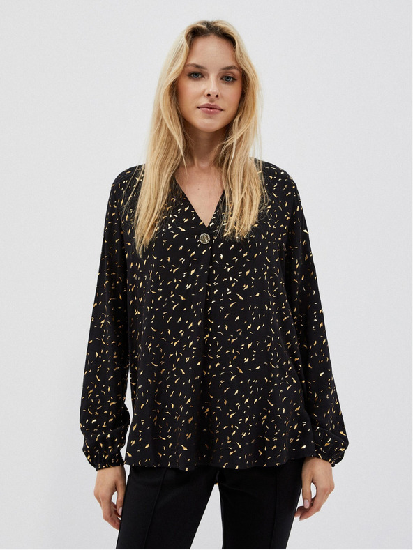 Moodo Crna ženska bluza s Moodo printom