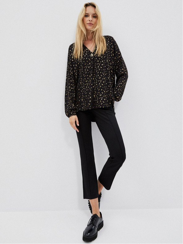 Moodo Crna ženska bluza s Moodo printom