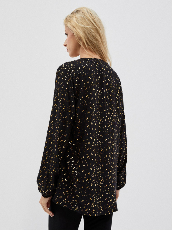 Moodo Crna ženska bluza s Moodo printom