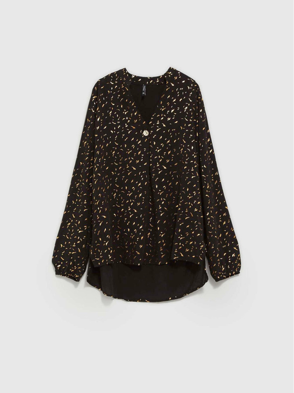 Moodo Crna ženska bluza s Moodo printom