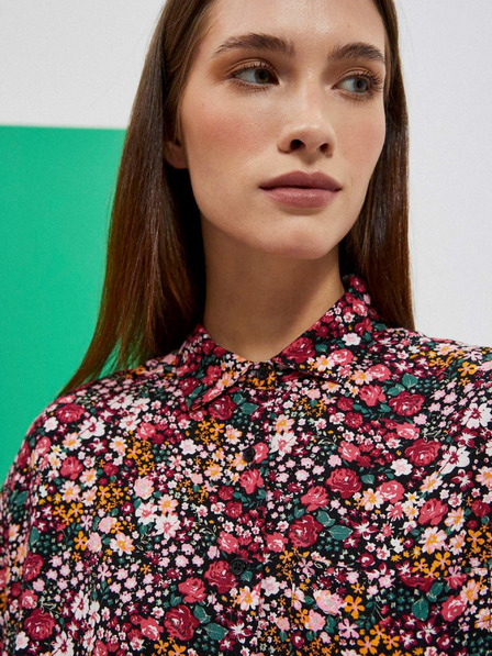 Moodo Moodo roza i crna ženska košulja s uzorkom