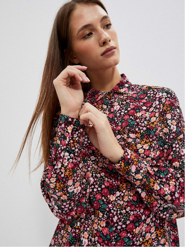 Moodo Moodo roza i crna ženska košulja s uzorkom