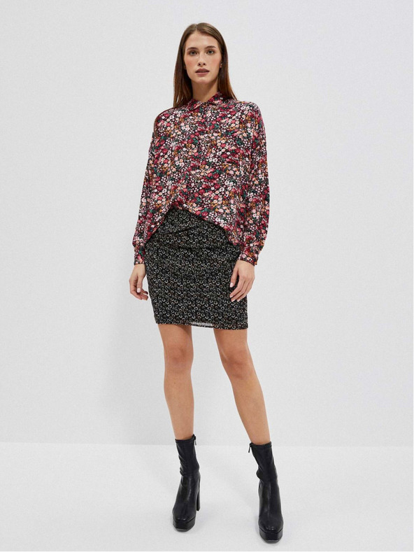 Moodo Moodo roza i crna ženska košulja s uzorkom