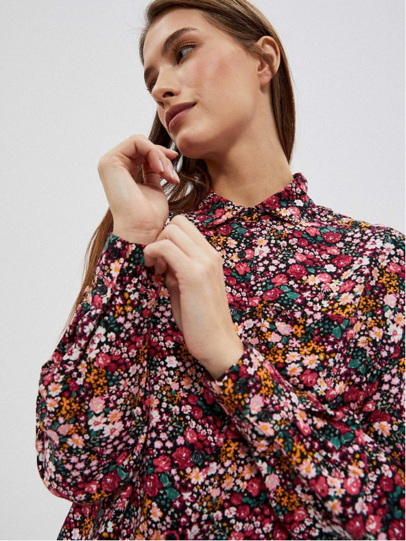 Moodo Moodo roza i crna ženska košulja s uzorkom