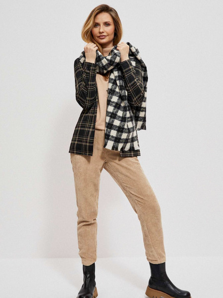 Moodo Moodo bijeli i crni karirani šal